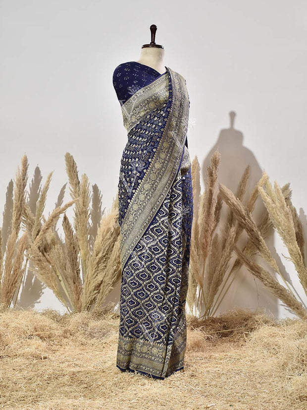 Deep Blue Ghatchola Saree