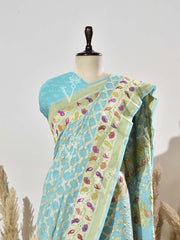 Sky Blue Pure Georgette Ghatchola