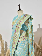 Sky Blue Pure Georgette Ghatchola