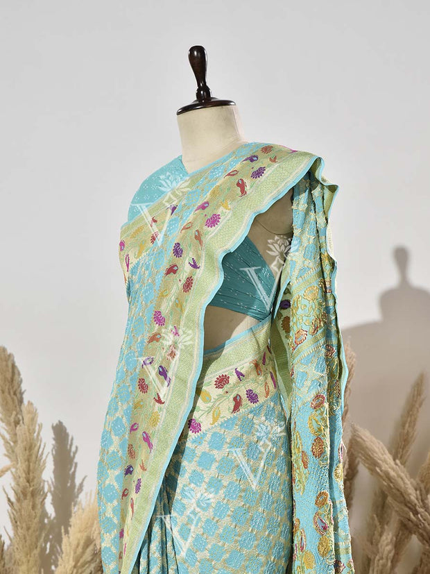 Sky Blue Pure Georgette Ghatchola