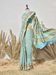 Sky Blue Pure Georgette Ghatchola