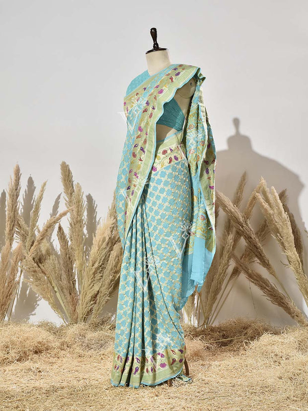 Sky Blue Pure Georgette Ghatchola