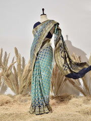 Blue Pure Georgette Ghatchola Saree