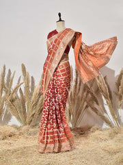 Red Shaded Pure Georgette Ghatchola Saree