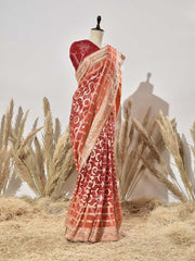 Red Shaded Pure Georgette Ghatchola Saree