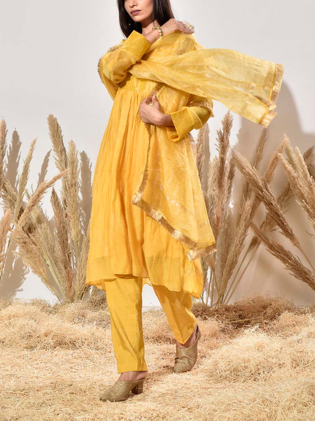 Yellow Cotton Suit Set