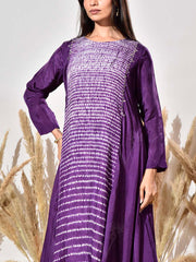 Violet Summer Silk Tunic and Palazzo Set