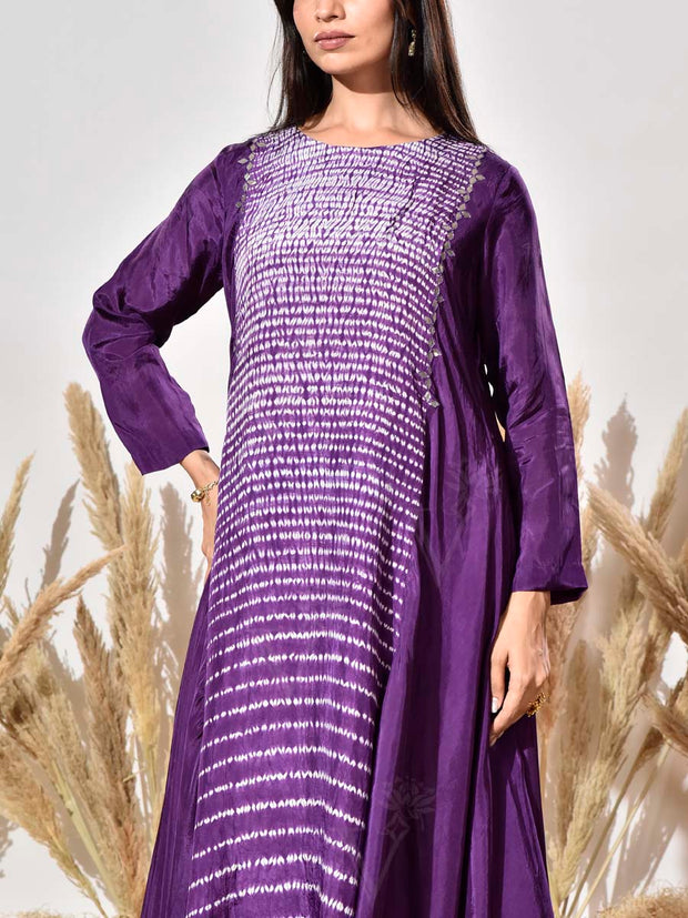 Violet Summer Silk Tunic and Palazzo Set