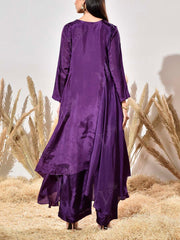Violet Summer Silk Tunic and Palazzo Set