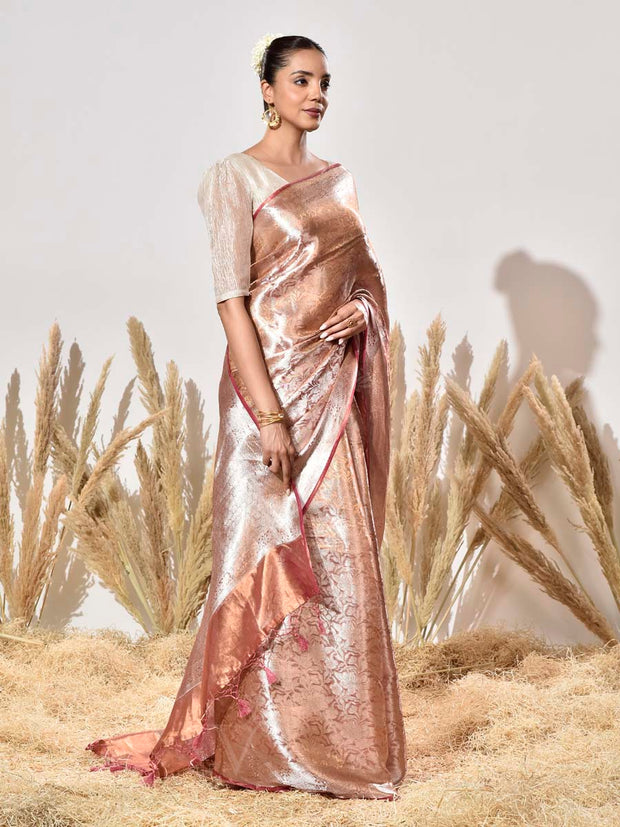 Biege Tissue Kanjeevaram Saree