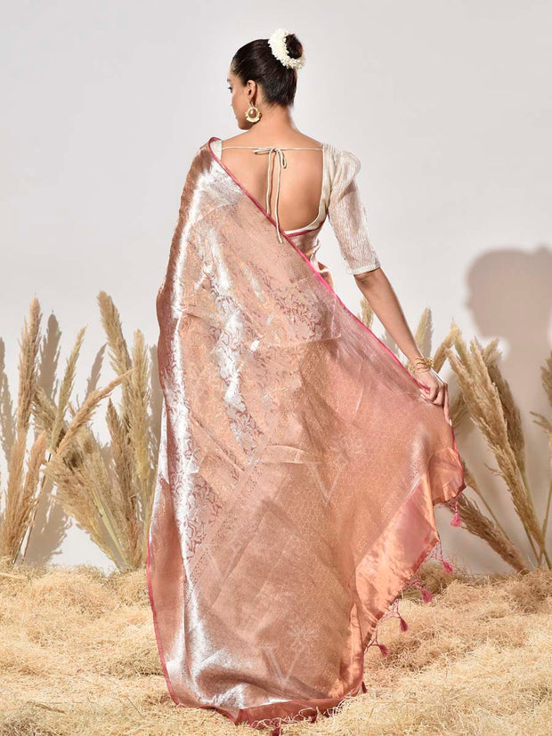 Biege Tissue Kanjeevaram Saree