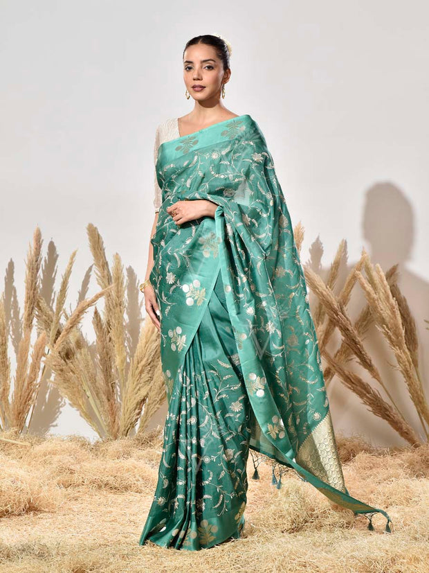 Green Organza Saree