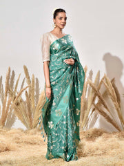 Green Organza Saree