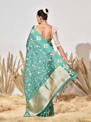 Green Organza Saree