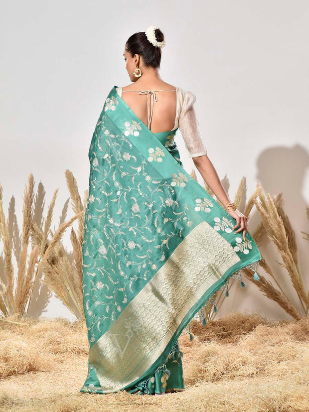 Green Organza Saree