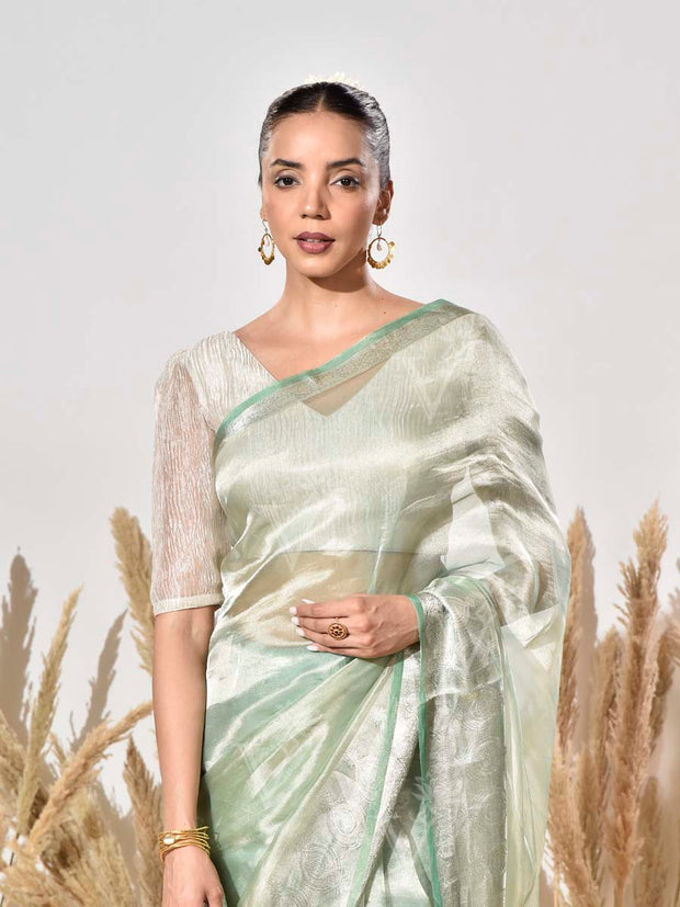 Green Tissue Silk Saree