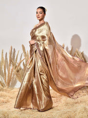 Beige Tissue Kanjeevaram Saree