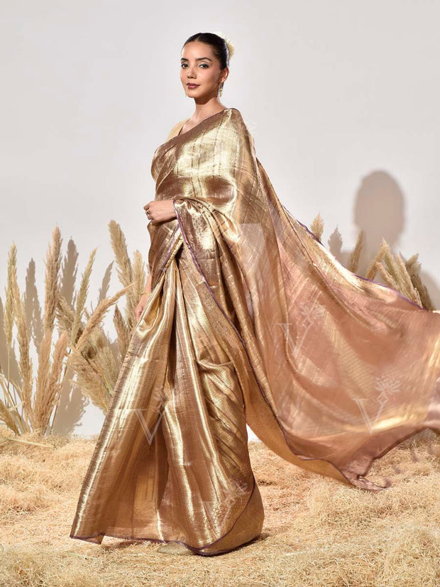 Beige Tissue Kanjeevaram Saree