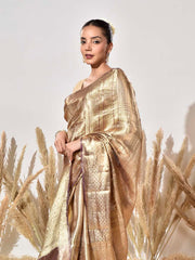 Beige Tissue Kanjeevaram Saree