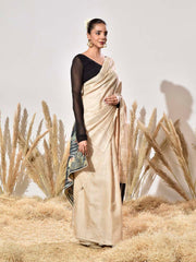 Beige Tussar Saree