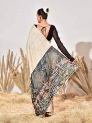 Beige Tussar Saree