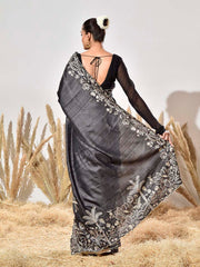 Black Tussar Saree
