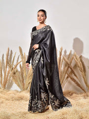 Black Tussar Saree