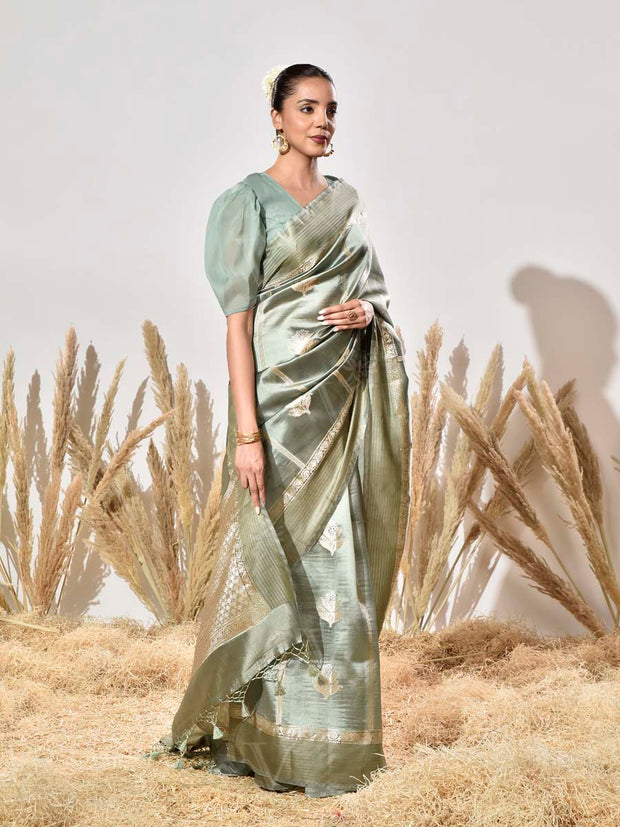 Green Silk Dupian Saree