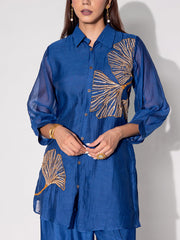 Blue Embroidered Co-ord Set