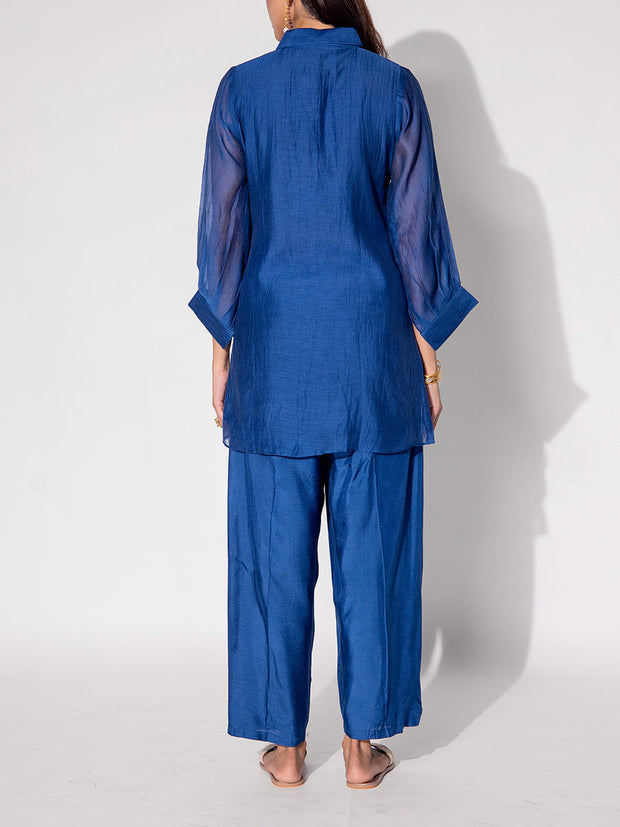 Blue Embroidered Co-ord Set