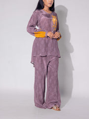 Brown Crepe Silk Printed Co-ord Set