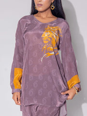 Brown Crepe Silk Printed Co-ord Set