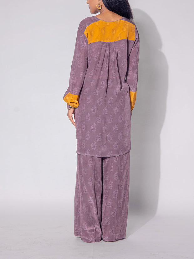 Brown Crepe Silk Printed Co-ord Set