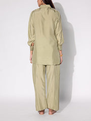 Sage Green Embroidered Top and Pant Set
