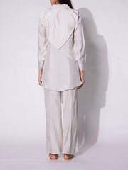 Light Grey Embroidered Top and Pant Set