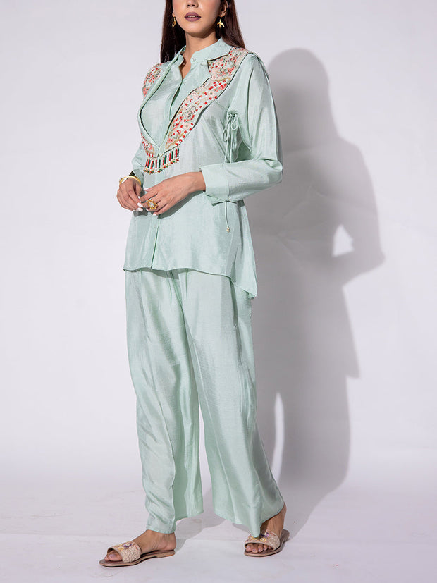 Blue Silk Co-Ord Set