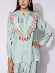 Blue Silk Co-Ord Set