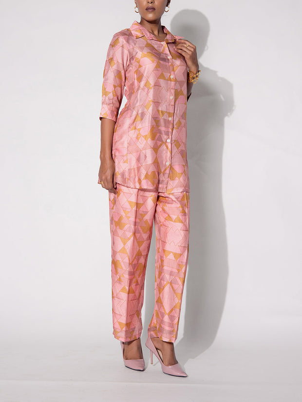Peach Vasansi Silk Co-Ord Set