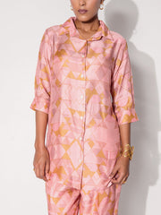 Peach Vasansi Silk Co-Ord Set
