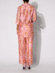 Peach Vasansi Silk Co-Ord Set