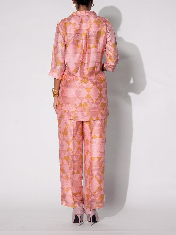 Peach Vasansi Silk Co-Ord Set