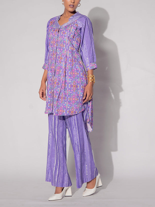 Purple Vasansi Silk Printed Co-ord Set