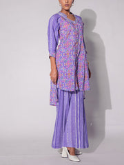 Purple Vasansi Silk Printed Co-ord Set