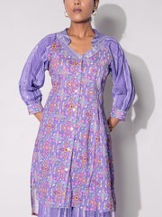 Purple Vasansi Silk Printed Co-ord Set