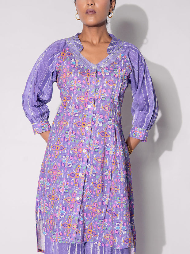 Purple Vasansi Silk Printed Co-ord Set