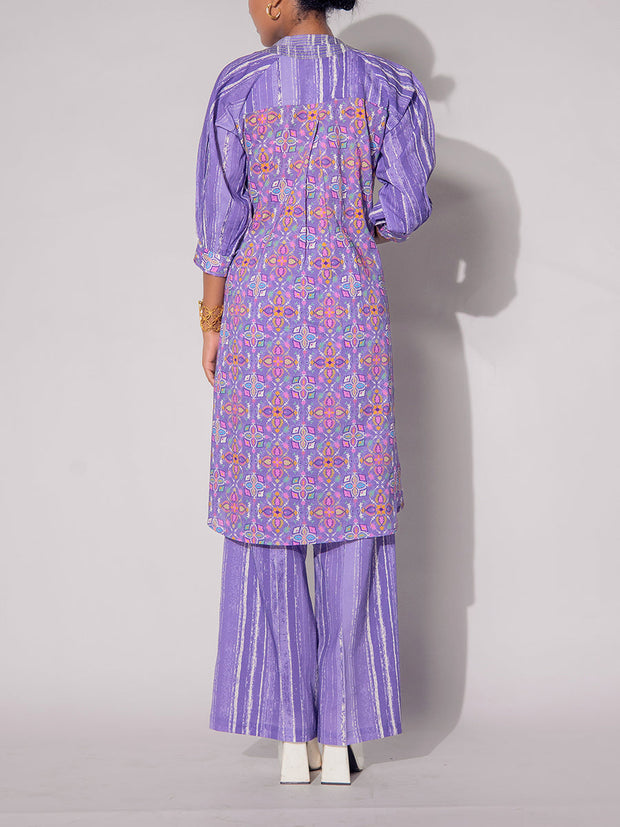 Purple Vasansi Silk Printed Co-ord Set