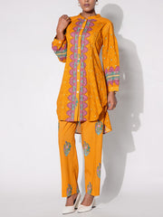 Mustard  Vasansi Silk Printed Co-ord Set