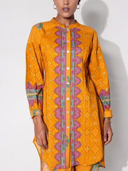 Mustard  Vasansi Silk Printed Co-ord Set