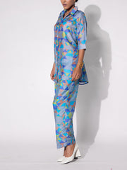 Blue Vasansi Silk Printed Co-ord Set
