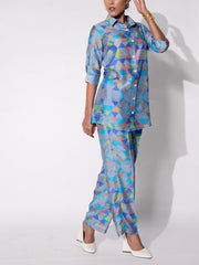 Blue Vasansi Silk Printed Co-ord Set